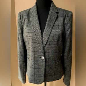 Calvin Klein Women’s Blazer in Black White Plaid